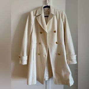 Banana Republic Cream Coat with Gold Chain Accent